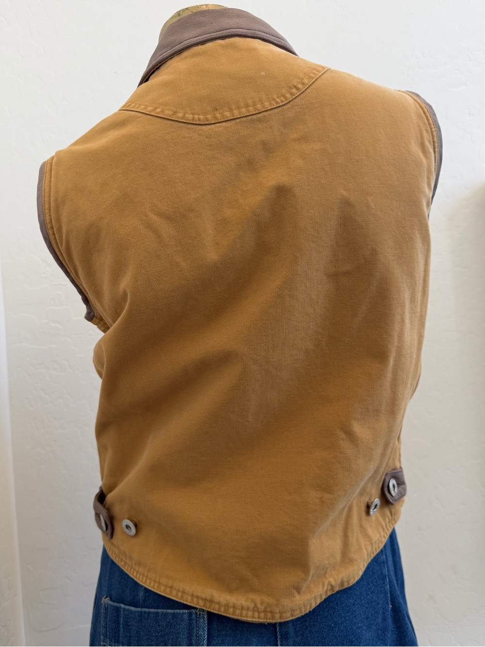 Y2K Vintage Early Winters Sherpa Lined Organic Cotton Canvas Vest size XS - Picture 6 of 15